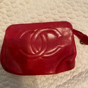 Chanel- vintage red pouch.